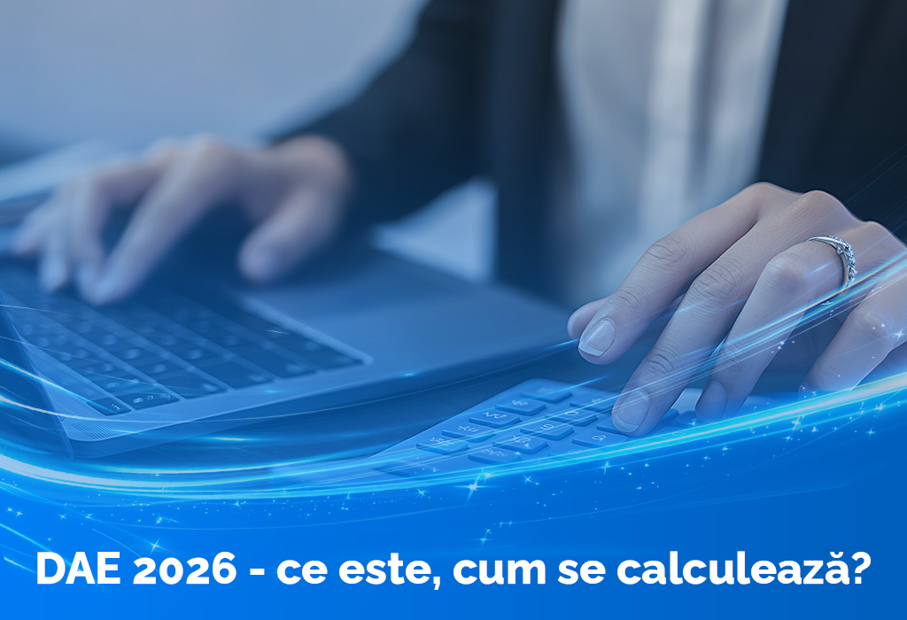 Persoană tastând pe laptop, imagine de copertă pentru articol despre DAE 2026 – ce este și cum se calculează dobânda anuală efectivă IFN Credite.